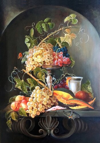 Still Life With Fruits par Olga Begisheva K., Peinture en vente sur Singulart