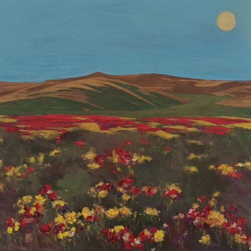 Die Blumenwiese am Abend by Gulschan Rokzad, Painting for Sale on Singulart