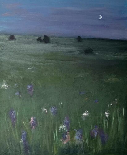 Die Blumenwiese am Abend by Gulschan Rokzad, Painting for Sale on Singulart