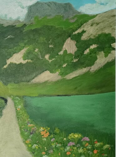 Der  Weg führte zum Berg by Gulschan Rokzad, Painting for Sale on Singulart