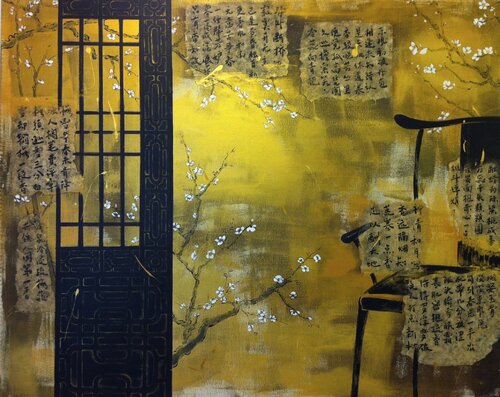 4 Gentleman-Winterblume (Pflaumenblüte) di Meizi Wang, Pittura in vendita su Singulart