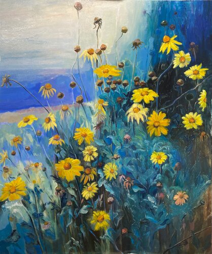 Eine Blume, eine Welt di Meizi Wang, Pittura in vendita su Singulart