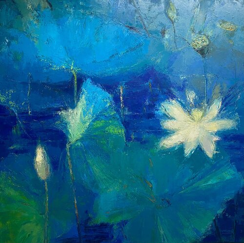 Eine Blume, eine Welt di Meizi Wang, Pittura in vendita su Singulart