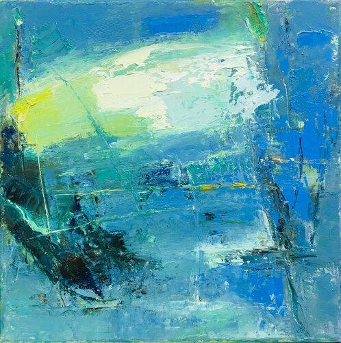 Teich im Mondlicht van Meizi Wang, Schilderij te koop op Singulart