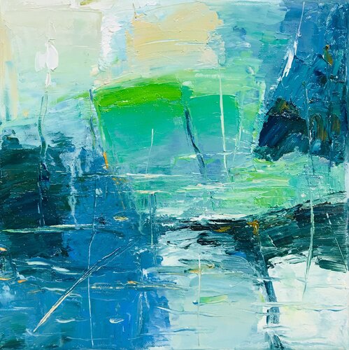 Teich im Mondlicht van Meizi Wang, Schilderij te koop op Singulart