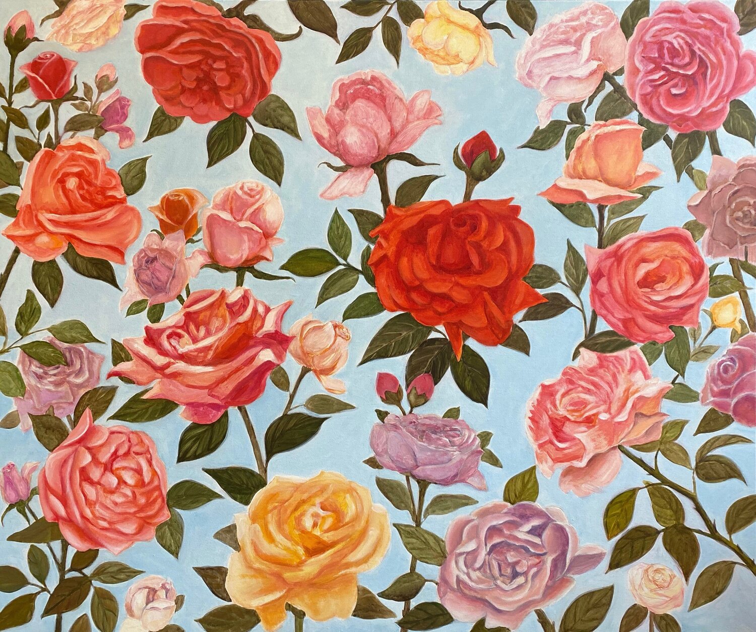 Blumen so schön wie das Leben Meizi Wang Originalgemälde zu verkaufen