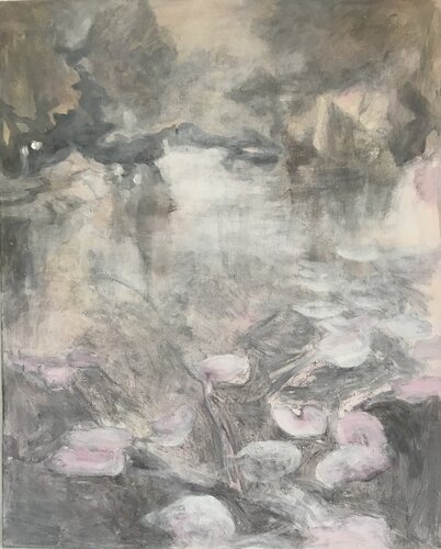 Seerosen spiegelung van Louise Wünsche, Schilderij te koop op Singulart