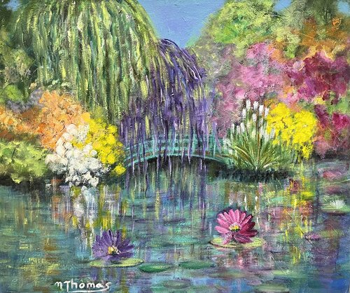 Giverny magique : évasion et sérénité di Noëlla THOMAS, Pittura in vendita su Singulart