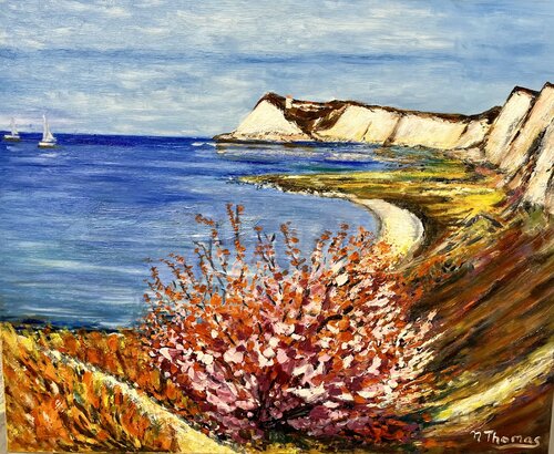 Dans la lumière des falaises du Nord by Noëlla THOMAS, Painting for Sale on Singulart