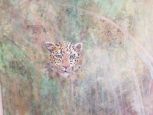 Leo im Gras van Andrea Philipp-Zankl, Schilderij te koop op Singulart