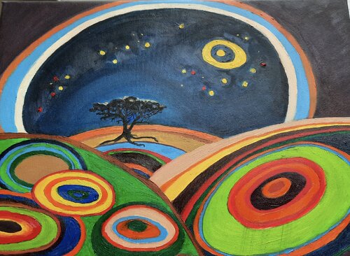 Nacht in Namibia von Andrea Philipp-Zankl, Malerei kaufen auf Singulart