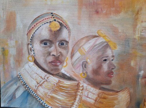 Himbafrauen in Namibia di Andrea Philipp-Zankl, Pittura in vendita su Singulart