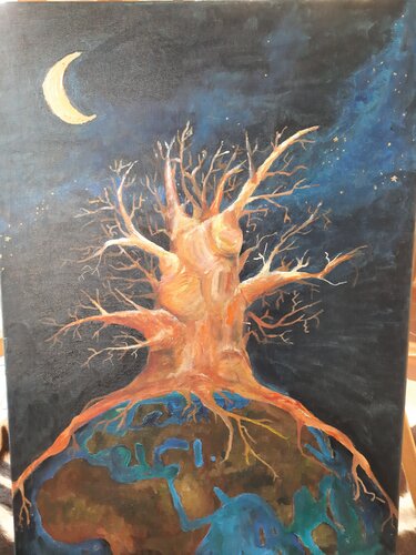 Baobab umfasst die Erde von Andrea Philipp-Zankl, Malerei kaufen auf Singulart