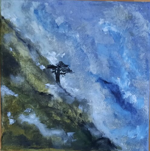 Akazie im Nebel par Andrea Philipp-Zankl, Peinture en vente sur Singulart