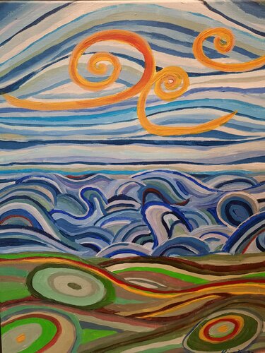 Himmel/Wasser/Landschaft van Andrea Philipp-Zankl, Schilderij te koop op Singulart