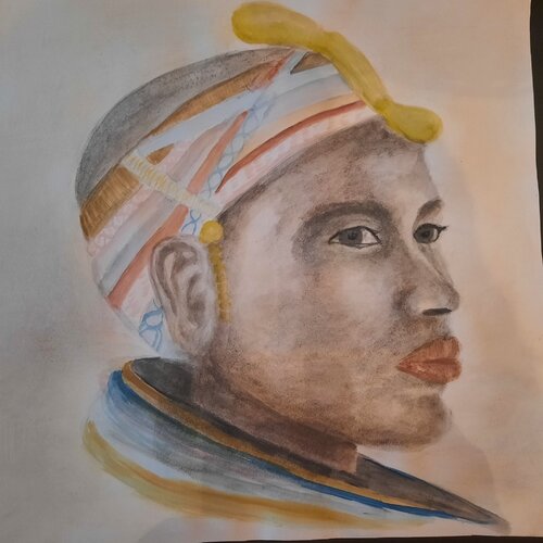 Himba mit Kopfschmuck by Andrea Philipp-Zankl, Work on Paper for Sale on Singulart