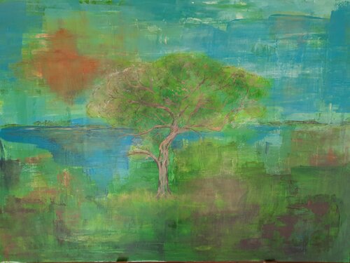 Akazie im Delta by Andrea Philipp-Zankl, Painting for Sale on Singulart