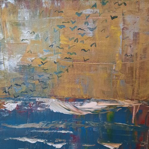 Waves and birds di Andrea Philipp-Zankl, Pittura in vendita su Singulart
