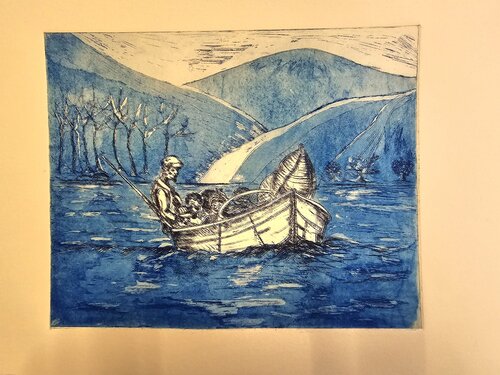 Boot in Uganda von Andrea Philipp-Zankl, Druck kaufen auf Singulart