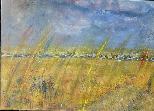 Antilopen im Delta van Andrea Philipp-Zankl, Schilderij te koop op Singulart