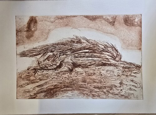 Squirrel einfarbig von Andrea Philipp-Zankl, Druck kaufen auf Singulart