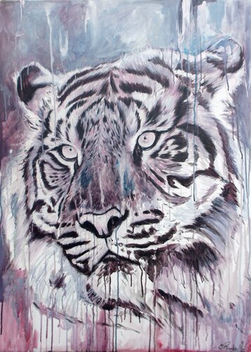 Tigre rose von Yoan RIMBAULT, Malerei kaufen auf Singulart