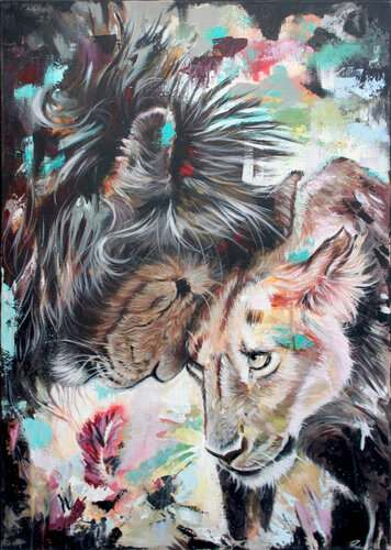 Amour félin de Yoan RIMBAULT, Pintura a la venta en Singulart