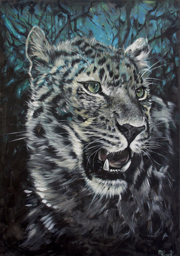 Le léopard bleu de Yoan RIMBAULT, Pintura a la venta en Singulart