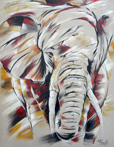 En présence de l'éléphant von Yoan RIMBAULT, Malerei kaufen auf Singulart