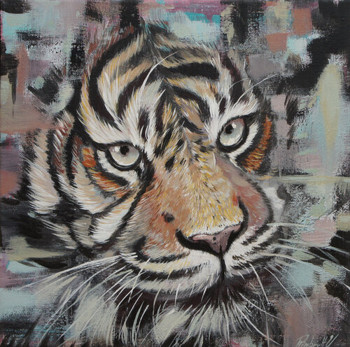 Le tigre abstrait van Yoan RIMBAULT, Schilderij te koop op Singulart
