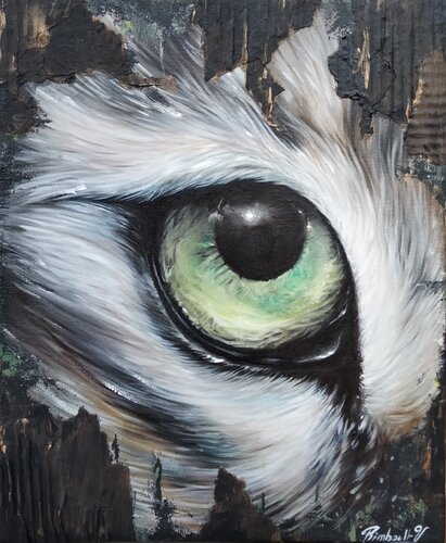 Le regard du lynx by Yoan RIMBAULT, Painting for Sale on Singulart