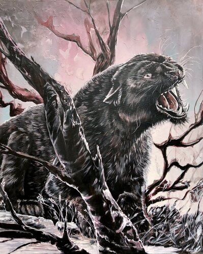 La panthère noire de Yoan RIMBAULT, Pintura a la venta en Singulart
