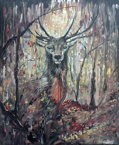 Le roi de la forêt de Yoan RIMBAULT, Pintura a la venta en Singulart