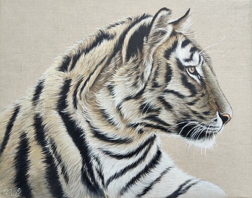 Le tigre face au vent by Yoan RIMBAULT, Painting for Sale on Singulart