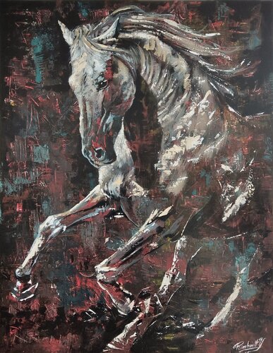 Cheval, ligne de feu de Yoan RIMBAULT, Pintura a la venta en Singulart