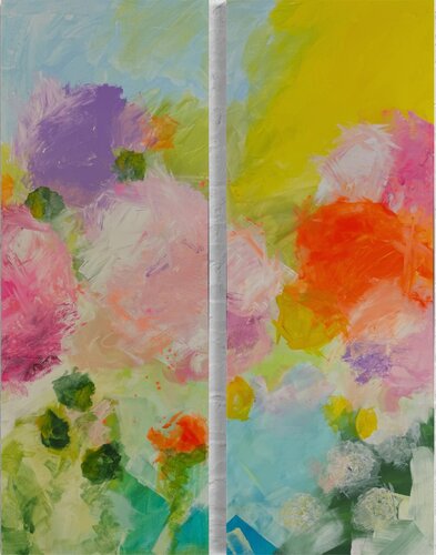 Diptychon Twin Blooms 1+2 von Monika Starke, Malerei kaufen auf Singulart