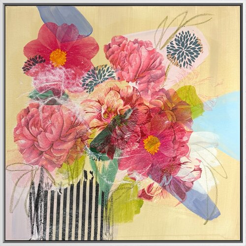 Bouquet in a striped vase von Monika Starke, Malerei kaufen auf Singulart