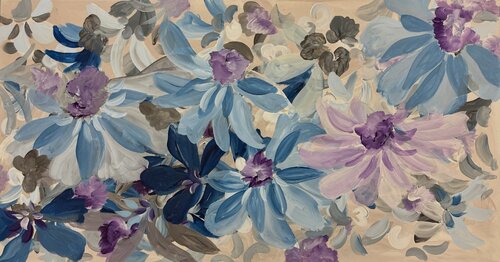 Where blue flowers breathe softly von Monika Starke, Malerei kaufen auf Singulart