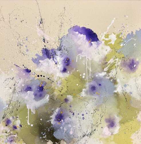 Violets and Moss di Monika Starke, Pittura in vendita su Singulart