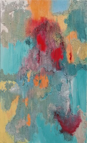 Latencia II – Large Textured Abstract Painting on Canvas (Diptych Piece) de Marta Reina, Pintura a la venta en Singulart