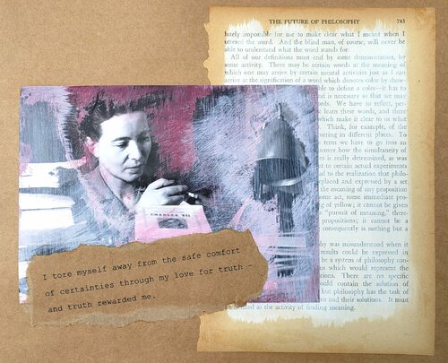 Philosophers of the Smoking Room - Simone de Beauvoir di Cynthia Grow, Opera su carta in vendita su Singulart