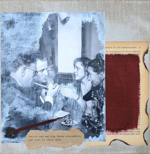 Philosophers of the Smoking Room - Jean-Paul Sartre & Simone de Beauvoir 'On Being and Drunkenness (or How to Party Like an Existentialist)' by Cynthia Grow, Painting for Sale on Singulart