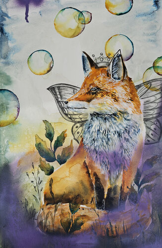 Fox Queen by Smirnova Evgenia, Work on Paper for Sale on Singulart