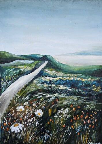 Flower Field van Smirnova Evgenia, Schilderij te koop op Singulart