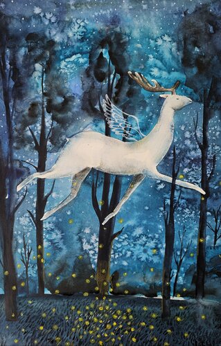 Il Cervo Bianco van Smirnova Evgenia, Schilderij te koop op Singulart