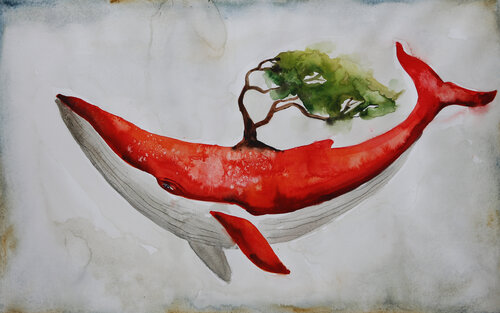 La Balena Rossa van Smirnova Evgenia, Schilderij te koop op Singulart