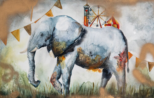 Il Viaggio Di Un Elefante by Smirnova Evgenia, Work on Paper for Sale on Singulart