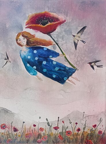 Over The Fields di Smirnova Evgenia, Pittura in vendita su Singulart