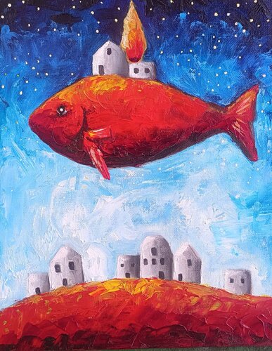 The Guardian of the Night van Smirnova Evgenia, Schilderij te koop op Singulart