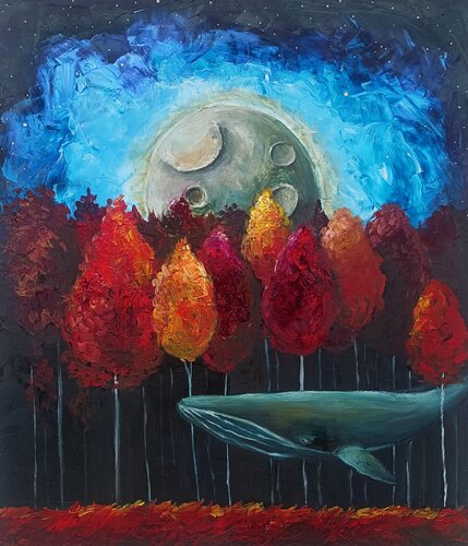 Swimming Through Starlit Woods par Smirnova Evgenia, Peinture en vente sur Singulart